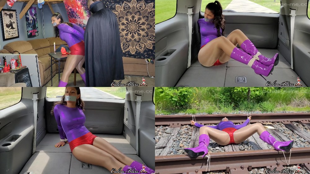 [Calisa Bliss Bondage] Ultra Girl Tied To The Tracks