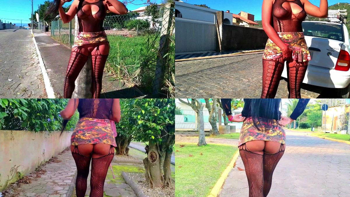 K3X PRODUCTIONS – MICRO SKIRT BODYSTOCKING WALKING AROUND